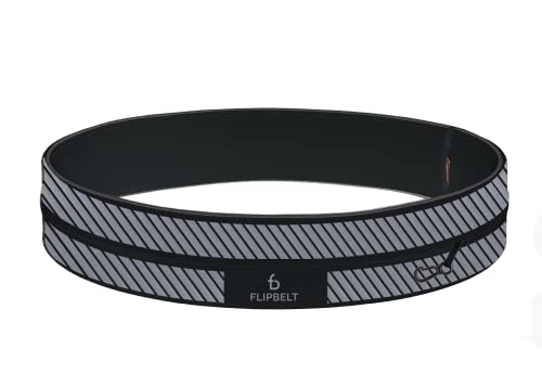 FlipBelt Reflective Running Belt, Black, Small