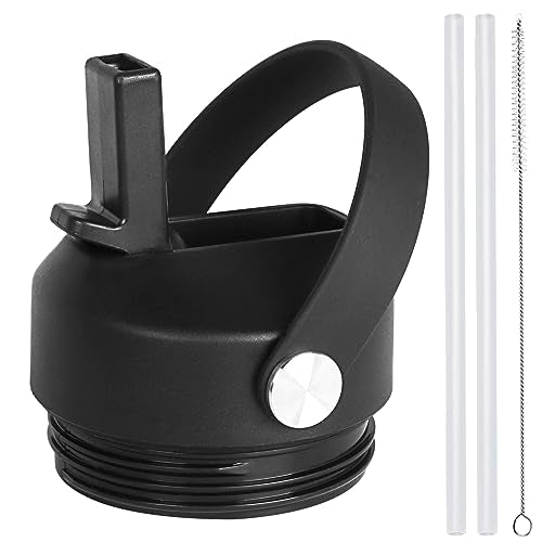 Straw lid for Yeti Rambler Water Bottle 18 26 36 64 oz, Replacement Cap Straw Cap for RTIC 18oz 26oz 36oz, Lid with Straw and Brush and Flexible Handle 