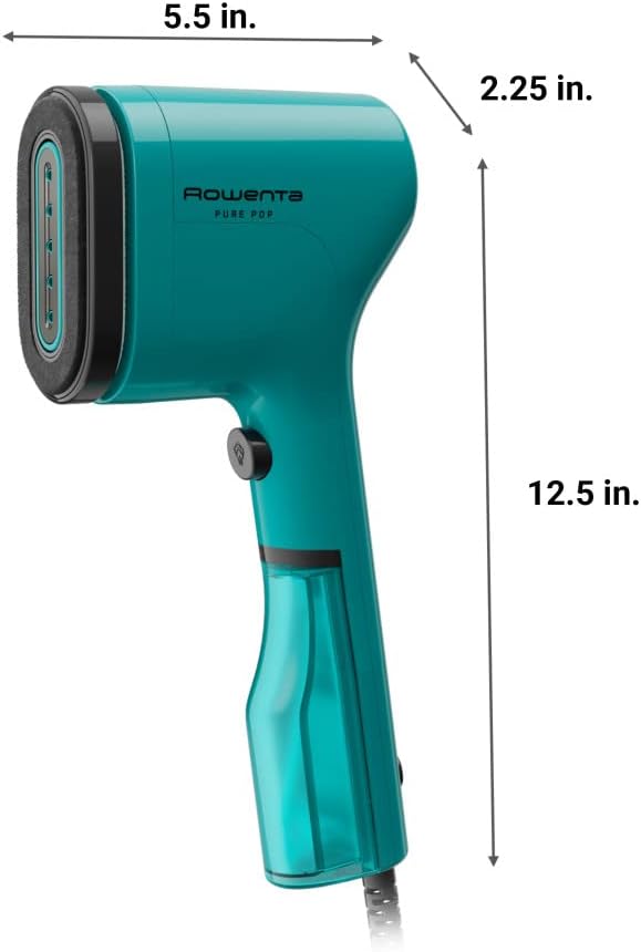 Rowenta PurePop Handheld Steamer for Clothes 1.5 Lbs 15 Second Heatup,2.3 Oz Capacity 1150 Watts Portable,Ironing,Fabric Steamer,Garment Vacation Essentials,Travel Must Have Green DR2024 DR2024U1