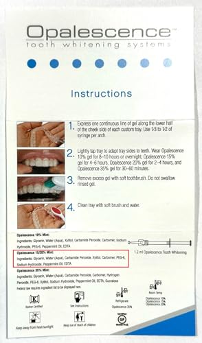 Opalescence 20% Gel Syringes Teeth Whitening - Refill Kit (8 Syringes) Carbamide Peroxide, Fluoride. Made by Ultradent, in Mint Flavor. Tooth Whitening - 5196-4