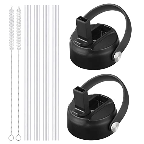 Straw Lid for Hydro Flask Wide Mouth, Straw Lid with Flexible Handle and Straws, Replacement Sports Straw Cap for Hydroflask Straw Lid Wide Mouth Top 32 40 oz