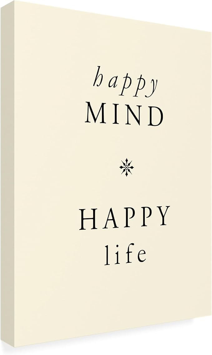 Trademark Fine Art Canvas Wall Art - Alicia Longley 'Happy Mindfulness I' Wall Art for Living Room, Bedroom, or Office Décor