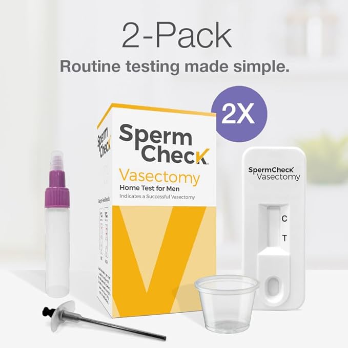 Vasectomy Home Test Kit - Check Sperm Count Post Vasectomy - 2 Pack - Easy to Read, Private - 98% Accuracy - FSA HSA Eligible - FDA Cleared