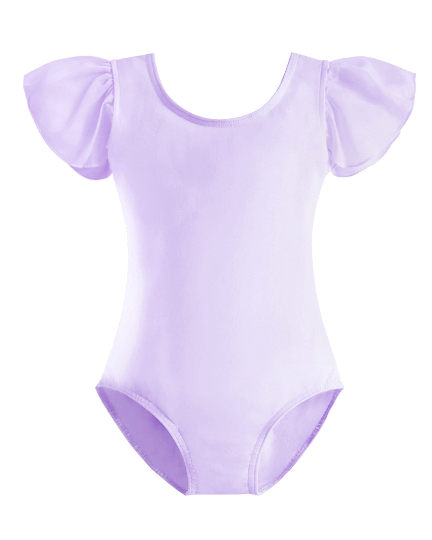 Stelle Girls Toddler Leotard for Ballet Dance Leotards Gymnastics Ruffle Short Sleeve Outfits (Lavender, 6 Years)