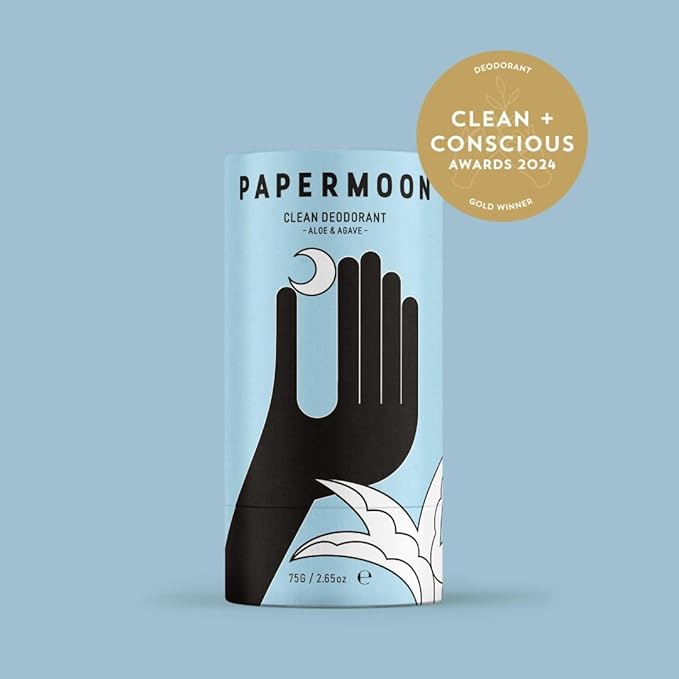 PAPERMOON Clean Deodorant 75g - Aloe & Agave | Award-Winning Australian Made | Plastic-Free, Aluminium-Free, Vegan