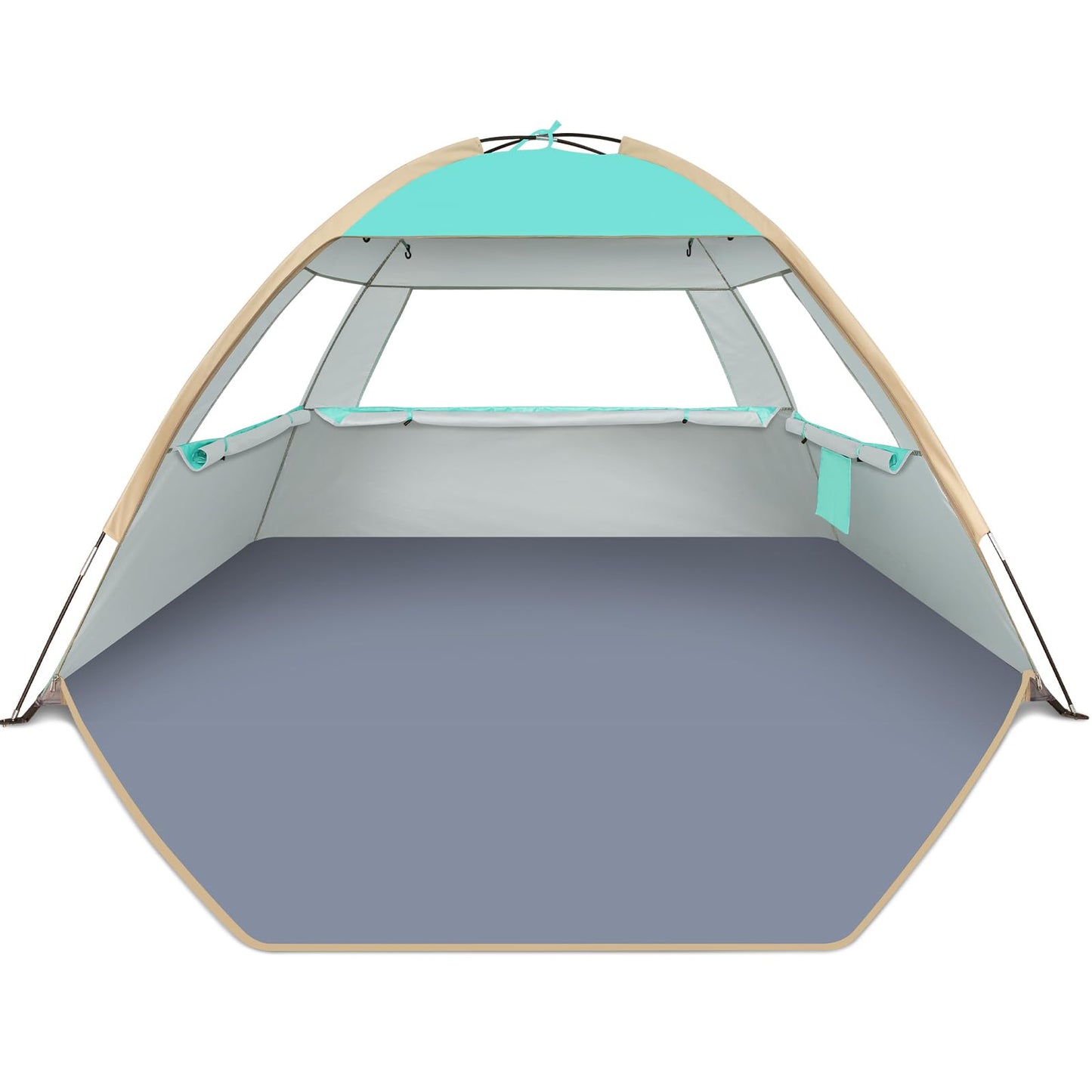 Gorich Beach Tent Sun Shelter for 3/4-5/6-7/8-10 Person with UPF 50+ UV Protection, Lightweight & Easy Setup Beach Shade Canopy, Portable Beach Shade Tent Beach Cabana