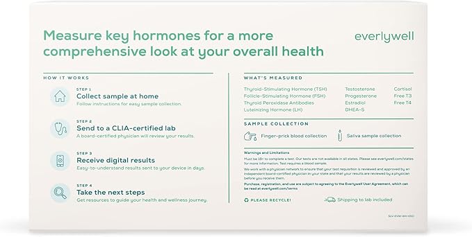 Everlywell Women's Health Test - at-Home Collection Kit - Accurate Results from CLIA-Certified Lab Within Days - Ages 18+