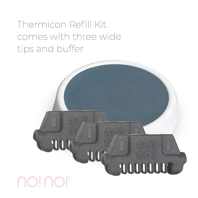 no!no! Hair Removal Kit Thermicon Tip Refill Pack (Wide Tip) for Legs, Back, Arms and Chest - 3 Count