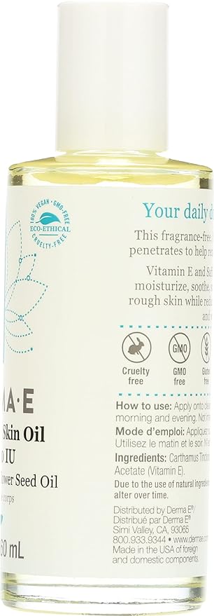 Derma E Vitamin E 14,000 IU Skin Oil, Cruelty Free, 2 Fluid Ounce (Pack of 1)