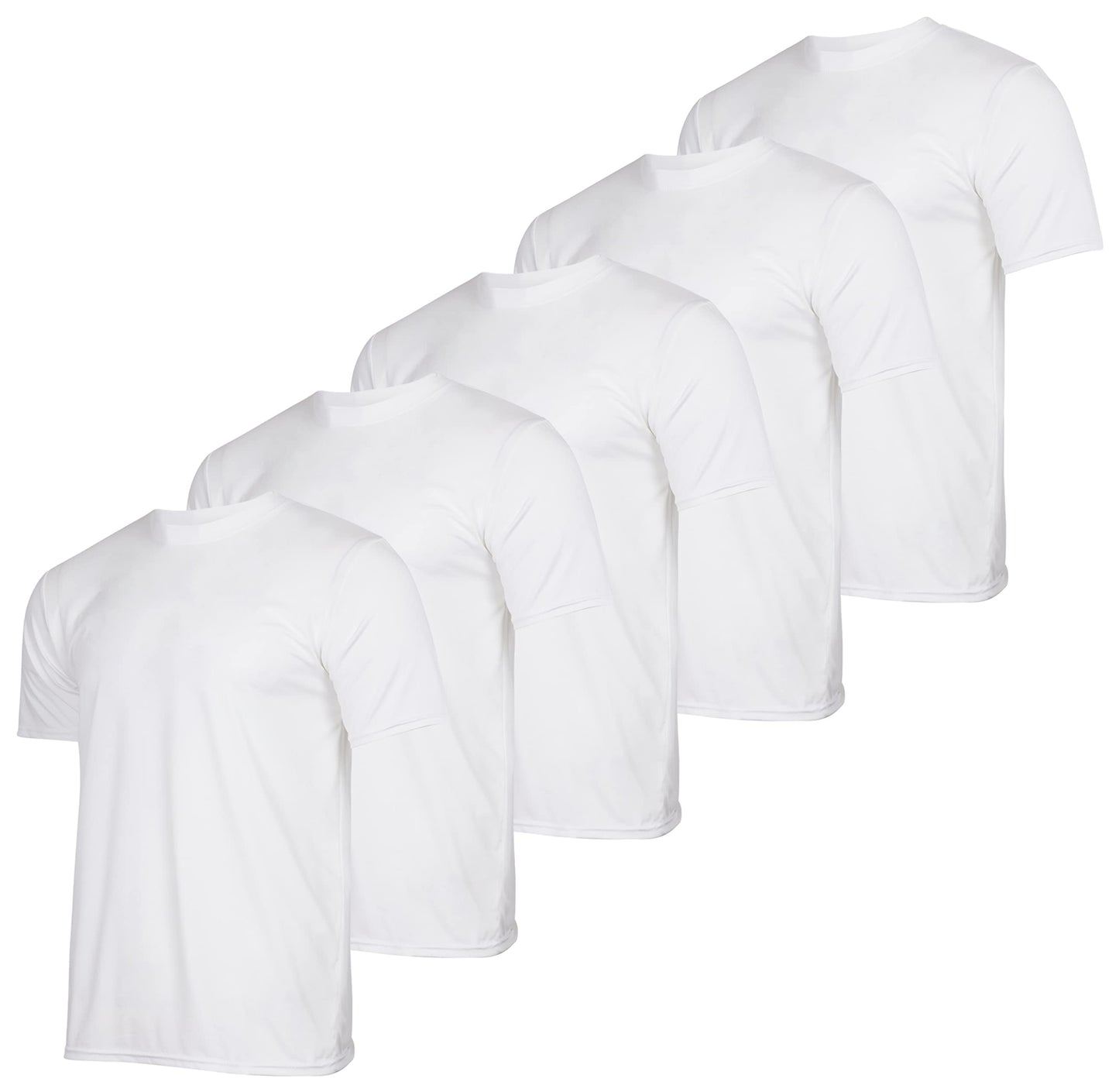 5 Pack Men’s Active Quick Dri Dry Fit Crew Neck T Shirts Athletic Running Gym Workout Short Sleeve Tee Tops Camisas Para Hombres Summer