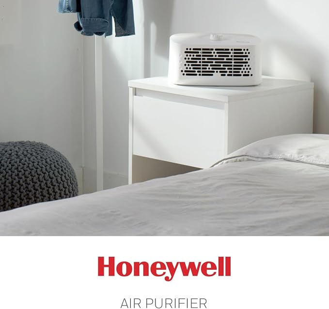 Honeywell Air Purifiers for Home Bedroom, Living Room, Kitchen & Dorm Room (100 sq ft), Dual Action Air Filter Helps Capture Dust, Pollen, Pet Dander & Smoke, HHT270, Tabletop, White