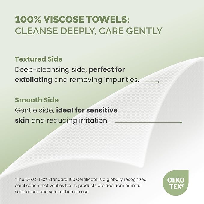 PLANTIFIQUE Korean Jojoba Oil & Hyaluronic Acid Face Massage Serum and Disposable Face Towels XL 10"x12"