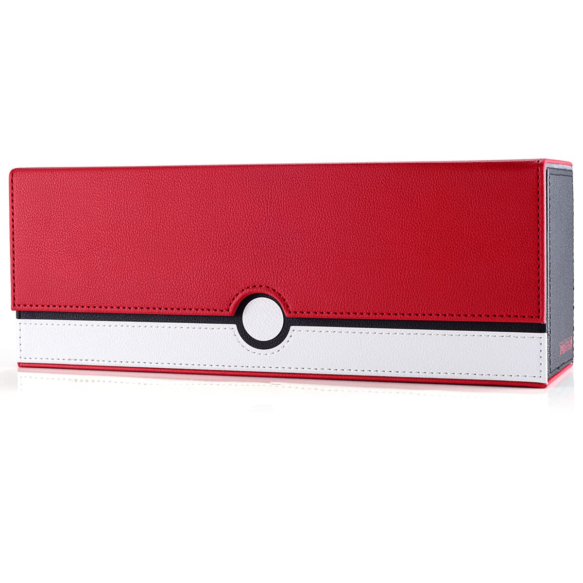 tombert Premium Deck Box Case for PTCG MTG, Large Capacity with 4 Dividers, Fits 800+ Sleeveless Cards or 500+ Sleeved Cards TCG Trading Card Games(Red & White)