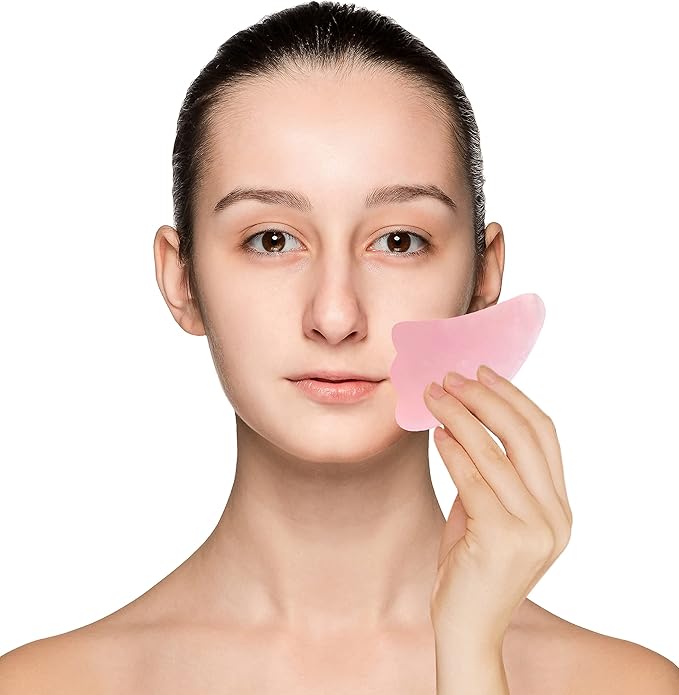 Mina Heal Rose Quartz Gua Sha Facial Massage Stone Excellent Skincare Tool