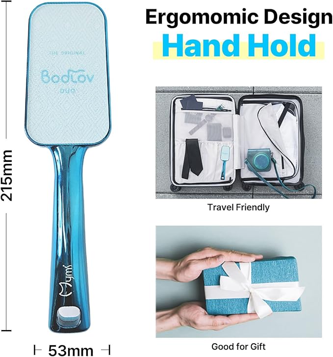 BODLOV Duo, Callus Removal and Hair Erase in ONE, Nano Glass, Foot File, Wet and Dry Skin, Skin Painless and Safety, Water Washing, Ergonomic Design, Hygiene to USE, Dual Care, Exfoliation, 2 in 1