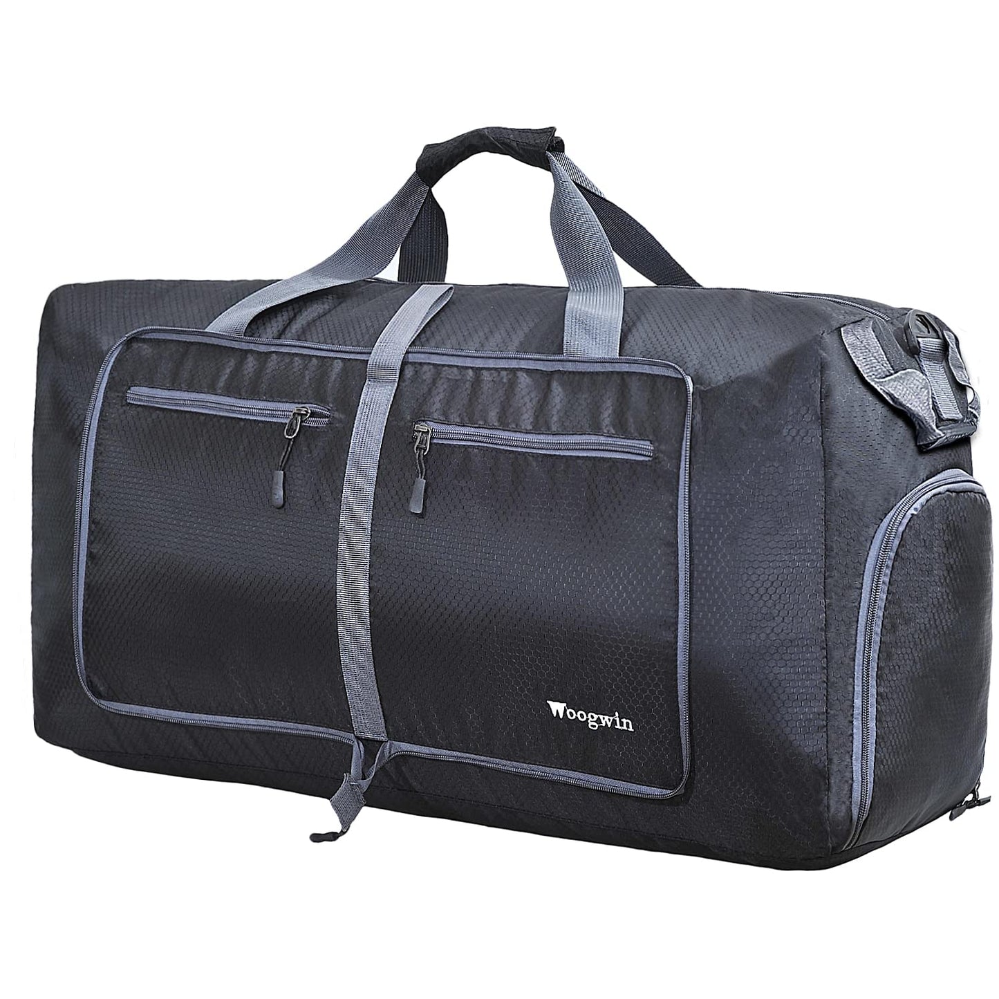 Woogwin Travel Duffel Bag Large Foldable Waterproof Overnight Bag for Beach Swim Bags Pool Sports Gym (100L Black)