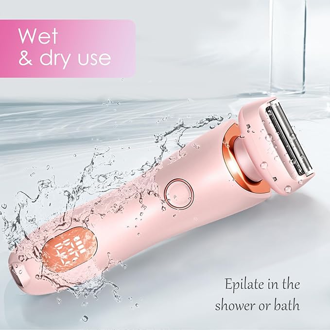 Solys Razor for Women,Solys Shaver Glide Razor, 3.0 Electric Beauty Trimmer,Rechargeable, Portable and Free Exfoliating Glove (Pink)
