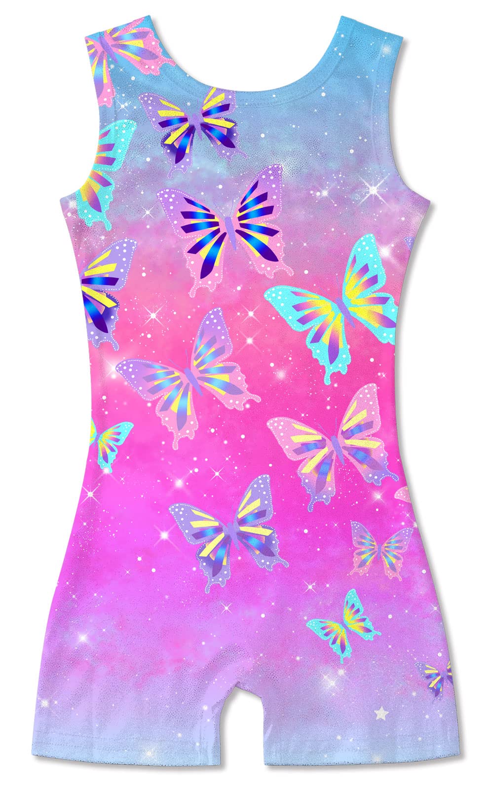 TUONROAD Gymnastics Leotards for Girls Pink Butterflies Colorful Leopard 5t Size 5-6 Years Old Dance Clothing