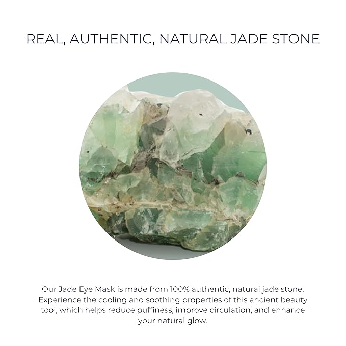 Alana Mitchell Jade Eye Mask – Weighted Eye Mask to Eliminate Wrinkles, Puffiness, & Irritation – Headache and Migraine Relief Mask - 100% Real Jade Stone Beads for Hot & Cold Anti Aging Therapy