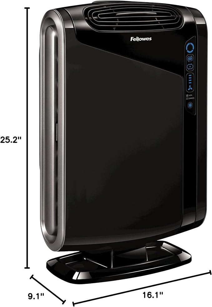 Fellowes AeraMax 290 Air Purifier Mold, Odors, Dust, Smoke, Allergens and Germs with True HEPA Filter and 4-Stage Purification, Large Room 300-600 sq. ft., Black