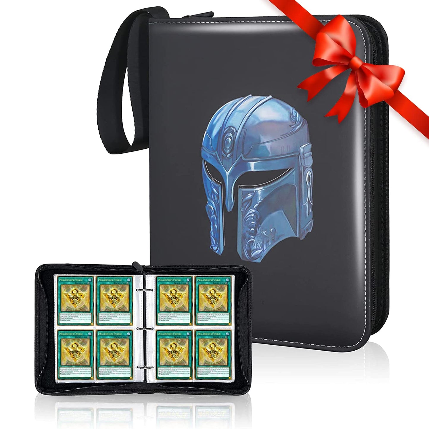 CLOVERCAT 4 Pocket Trading Card Binder Parent (4 Pocket, 400 Cards, Cartoon Theme, Black)