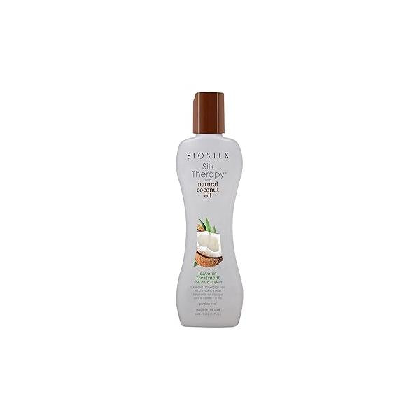 Biosilk Silk Therapy with Natural Coconut Oil Leave-In Treatment, Helps Control Frizz & Flyaways, Sulfate, Paraben Cruelty-Free, 5.64 Oz
