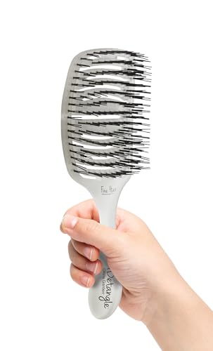 Olivia Garden iDetangle Hair Brush - Dual-Curve Shape, Adjusts Tension by Hair Type