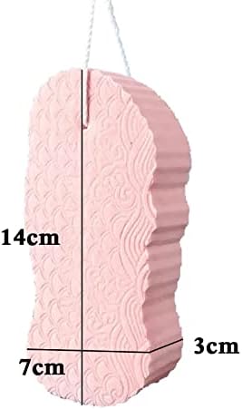 Super Soft Exfoliating Bath Sponge, Exfoliator Dead Skin Remove, 3D Bath Sponge Shower Brush, Sponge Bath Sponge for Adults Children and Pregnant Women (A-Pink)