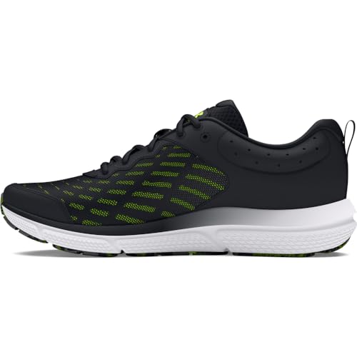 Under Armour Men's Charged Assert 10, (007) Black/Black/High Vis Yellow, 7, US