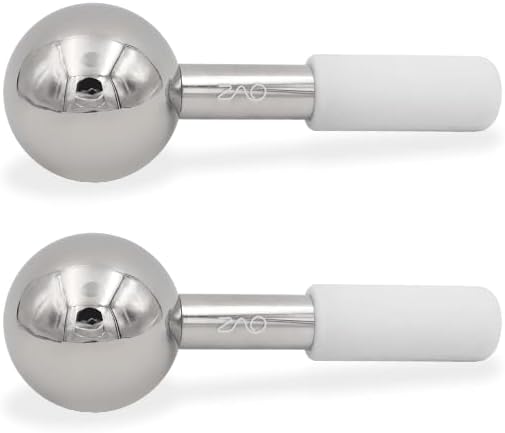 Stainless Steel Ice Globes for Face and Eye (Silver), Durable Cryo Globes Use to Reduce Puffiness, Tighten Pores and Sinus Relief, Face Globes for Facial Massages and Daily Beauty Routines