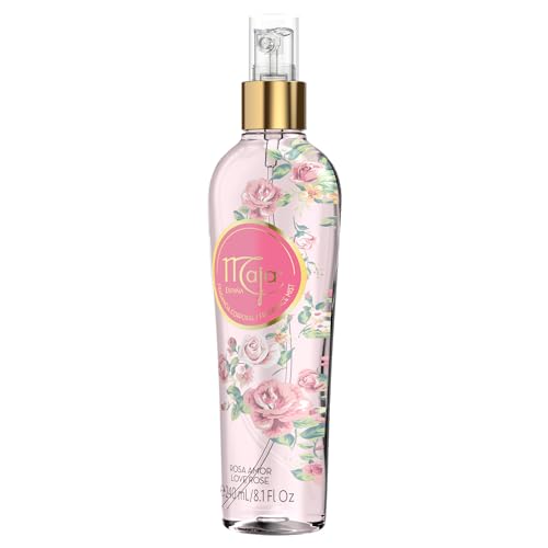 Maja Love Rose Perfumed Body Mist, Delicately Scented to refresh your Body with Flowers Essential Oils 8.1 Fl Oz, Spray Bottle