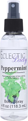 Eclectic Lady Peppermint Body Spray, 4 ounces, Body Mist for Women with Clean, Light & Gentle Fragrance, Cologne with Soft, Subtle Aroma For Daily Use