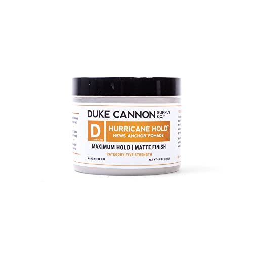 Duke Cannon News Anchor Hurricane Hold Pomade - 4.6oz - Maximum Hold, Matte Finish, Water-Based Pomade for Men with Citrus, Cedarwood & Musk Scent
