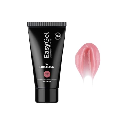 PINKMASK Easy Gel 1oz 30g-Cover Pink, Professional Builder Enhancement Gel-Quick Nail Extension for Beginner DIY, Nail Strengthener-Long Lasting-Salon Quality-Thickening Solution