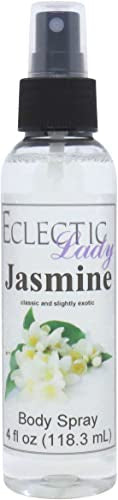 Eclectic Lady Jasmine Body Spray, 4 ounces, Body Mist for Women with Clean, Light & Gentle Fragrance, Cologne with Soft, Subtle Aroma For Daily Use