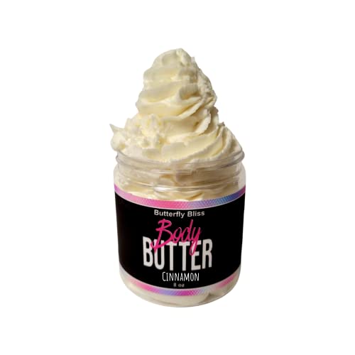 Cinnamon Blossom Whipped Body Butter, natural lotion, organic, 8oz jar, made with shea butter, mango butter, coconut oil, almond oil