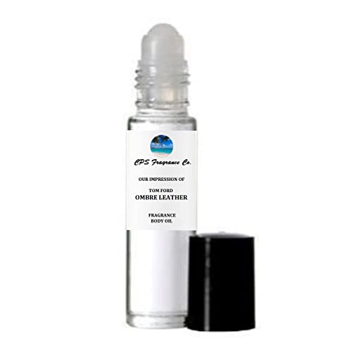 OMBRE LEATHER For Women & Men Type Hypoallergenic Pure Perfume Body Oil Roll On 1/3oz (10ml) CPS Fragrance Co. Impression made with Pure essential Oils + Organic Fractionated Coconut Oil