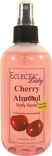 Eclectic Lady Cherry Almond Body Spray, 8 ounces, Body Mist for Women with Clean, Light & Gentle Fragrance, Cologne with Soft, Subtle Aroma For Daily Use