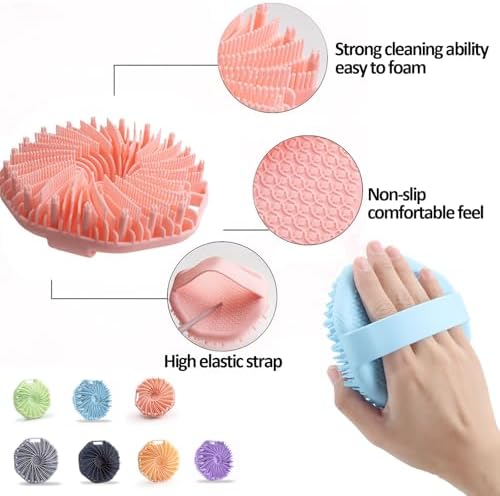 Suddies Body Scrubber, Silicone Body Scrubber, Silicone Loofah, Body Scrub Brush for Effective Showering Exfoliation, Travel Loofah for Women & Men for Delicate Skin (Black)