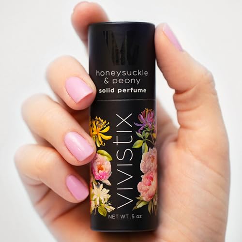 Solid Perfume Stick | Honeysuckle + Peony scent | Portable, clean, fresh, sweet, floral, travel perfume | Made in the USA | No parabens, phthalates, or preservatives