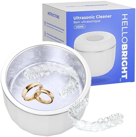 Ultrasonic Retainer Cleaner Machine for Invisalign, Aligner, Night Guard, Denture, Whitening Tray, Mouth Guard and Toothbrush Head - Dental UV Ultrasonic Cleaner Pod [no UV Light]
