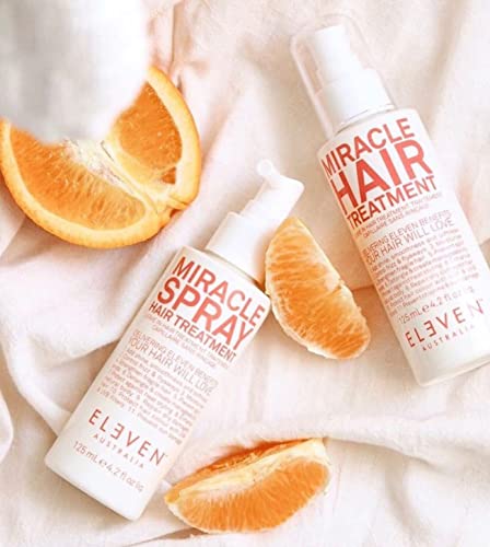 ELEVEN AUSTRALIA Miracle Spray Hair Treatment Leave-In Conditioner for Hydration, Frizz Control, Heat Protection & Strength – Lightweight, Nourishing Formula for All Hair Types - 4.2 Fl Oz