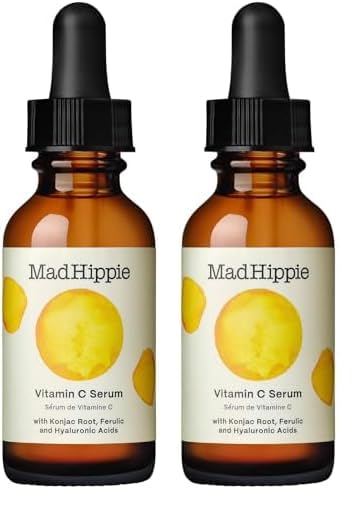 Mad Hippie Vitamin C Serum for Face with Hyaluronic Acid, Vitamin E & Ferulic Acid - Vitamin C Face Serum for Women/Men, Skin-Brightening Serum, 1.02 Fl Oz (Pack of 2)
