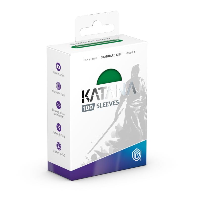 Ultimate Guard Katana Card Sleeves, 100 Standard Size TCG Sleeves, 66 x 91mm, Jade Garden Back, Tournament Sleeves, No PVC & Acid-Free, High Clarity