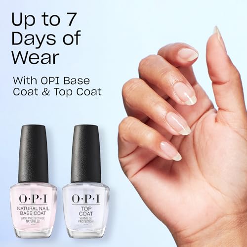 OPI Nail Lacquer Nail Polish | Sheer Light Nude Pink Shimmer Chip Resistant Nail Polish | Vegan, Fast Drying, Streak Free