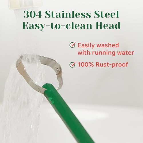 Euthymol 304 Stainless Steel Tongue Scraper – Reduces Bad Breath, Removes Tongue Plaque, Improves Oral Hygiene, Easy to Use & Clean