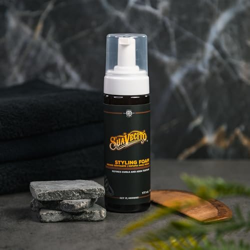 Suavecito Styling Foam Mousse Defining Curls, Adds Shine, Creates Texture for Voluminous Hair - Sulfate Free, Gluten Free, Paraben Free
