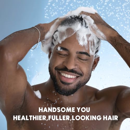 Biotin Hair Growth Shampoo for Men: Natural Mens Thickening Shampoo for Hair Loss and Thinning Hair, Infused Rosemary Oil Tea Tree Oil and Mint, Sulfate Free and Color Safe, 10.15 fl.oz