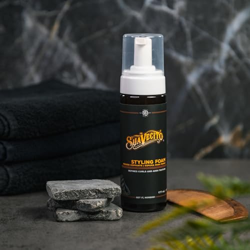 Suavecito Styling Foam Mousse Defining Curls, Adds Shine, Creates Texture for Voluminous Hair - Sulfate Free, Gluten Free, Paraben Free