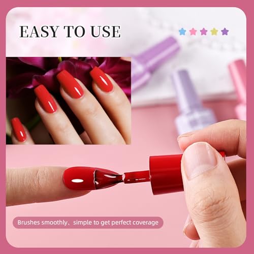 JODSONE 32 Colors Gel Nail Polish Set Same Color Same Bottle No Wipe Base Top Matte Glitter Coat Professional Choice